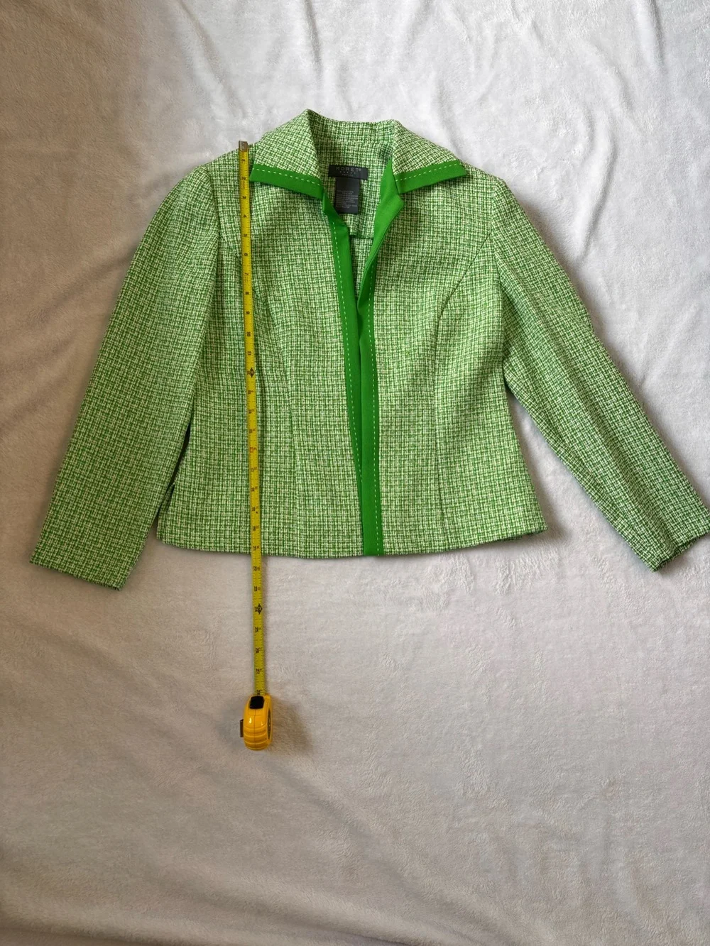 VTG Koret 3 Piece Pantsuit Set Green White Tweed 8P NWT Deadstock Matching Set